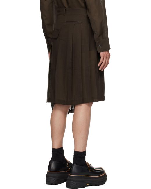 Feng Chen Wang Black Pleated Skirt for men