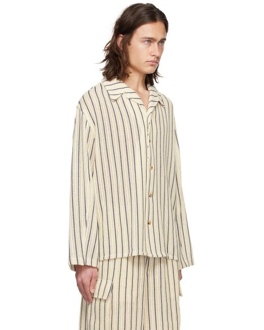 LE17SEPTEMBRE White Off- Striped Shirt for men