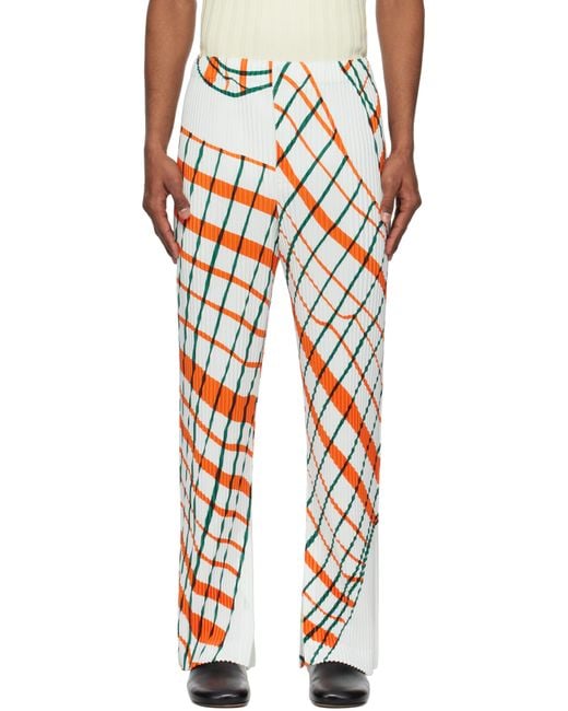 Homme Plissé Issey Miyake Multicolor Windswept Plaid Trousers for men
