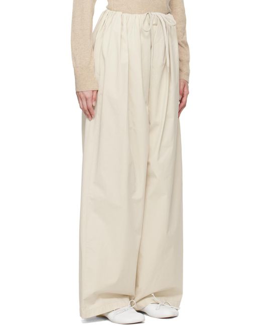 MM6 by Maison Martin Margiela Natural Off- Gathered Trousers