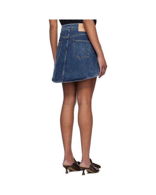 J.W. Anderson Blue Curved Patch Pocket Denim Miniskirt