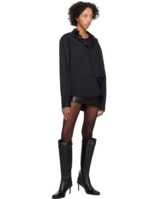 Ann Demeulemeester Black Gemma Leather Miniskirt