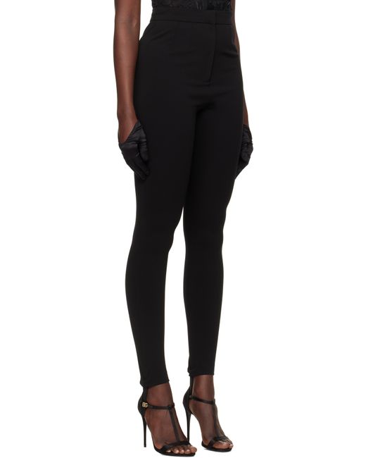 Legging Noir En Jersey Côtelé À Logo Milano Dolce & Gabbana en coloris Black