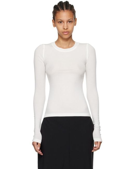 Fax Copy Express White 'The Round Neck' Long Sleeve T-Shirt