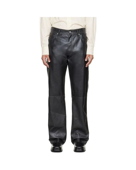 MM6 by Maison Margiela Gray Faux-leather Pants for men