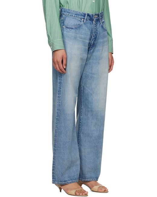 Auralee Blue Selvedge Faded Light Jeans