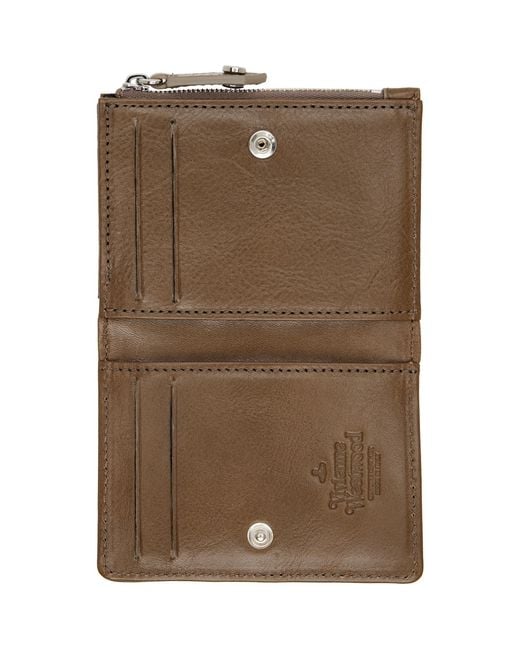 Vivienne Westwood Brown Slim Flap Card Holder for men