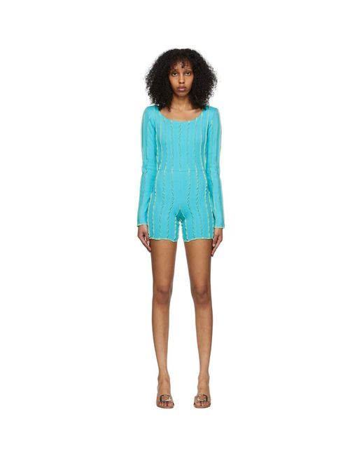 Helenamanzano Blue Ssense Exclusive Carmen Jumpsuit