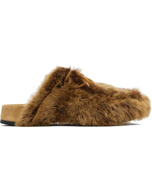 Dries Van Noten Black Tan Shearling Clogs for men