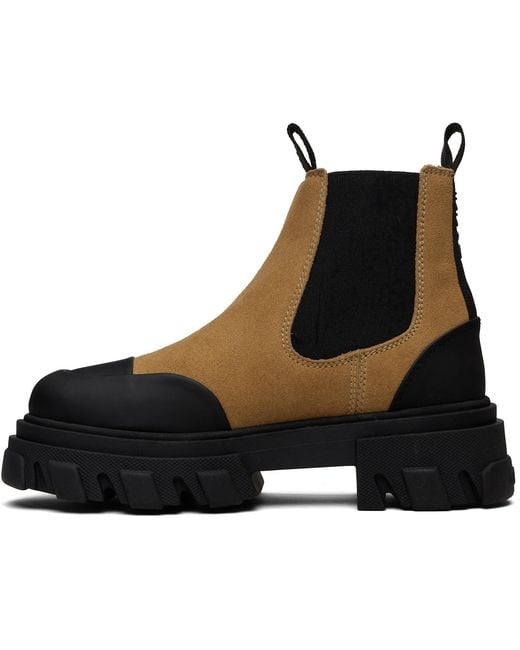 Ganni Black Low Chelsea Boots