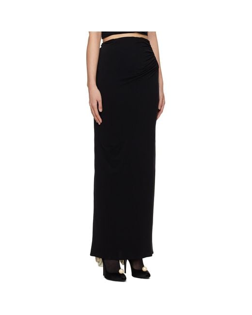 Magda Butrym Black Hip Plunge Maxi Skirt