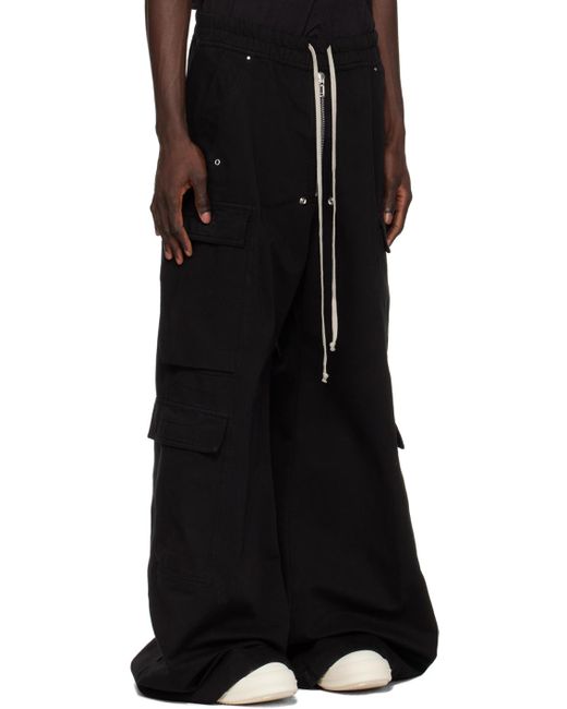 Pantalon cargo surdimensionné noir à glissière bela Rick Owens pour homme en coloris Black