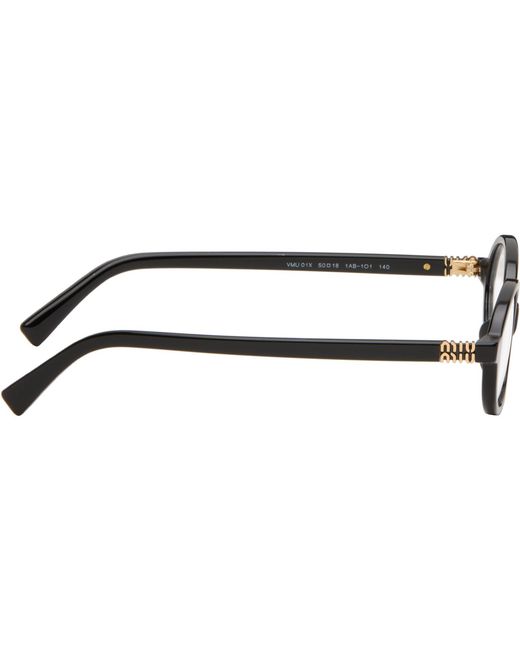Miu Miu Black 'Breaking The Rules' Oval Glasses
