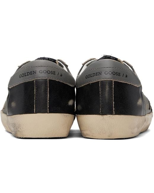 Golden Goose Deluxe Brand Black & Gray Super-star Double Quarter Sneakers for men