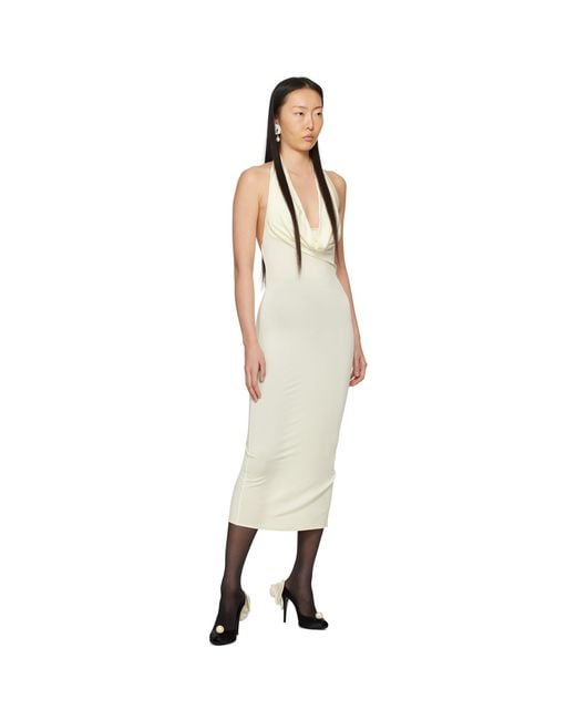 Magda Butrym Black Off-white Cowl Midi Dress