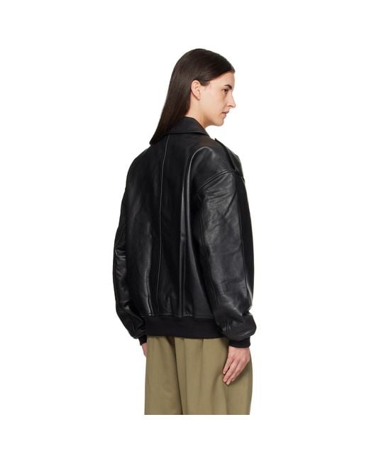 Frankie Shop Black Viper Leather Jacket