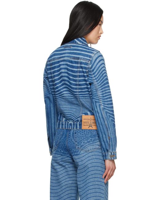 Jean Paul Gaultier Blue Laser Printed Denim Jacket