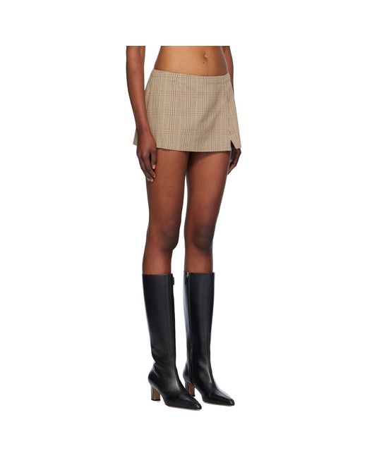 Miaou Black Check Twill Mini Skirt