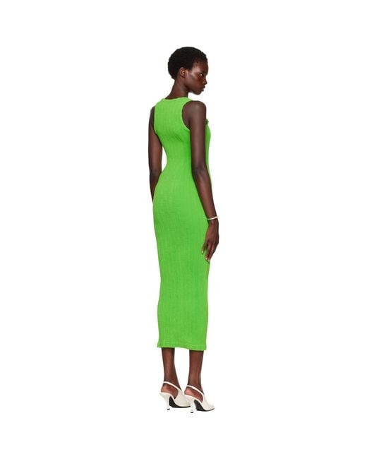 Issey Miyake Green Rill Maxi Dress