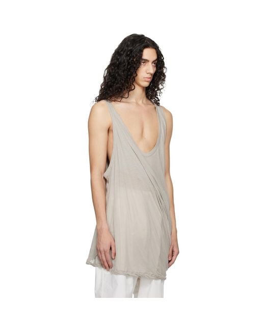 Rick Owens Black Off- Temple Pony Tank Top for men
