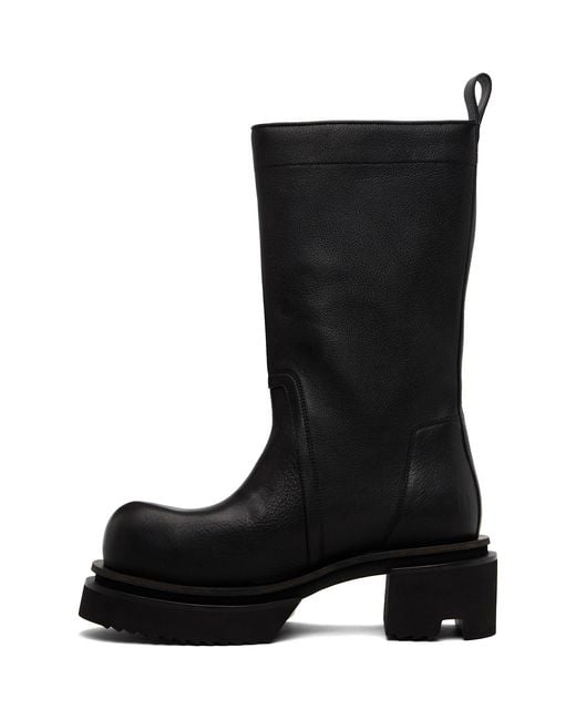 Rick Owens Black Temple Calf Pull On Bogun Boots for men