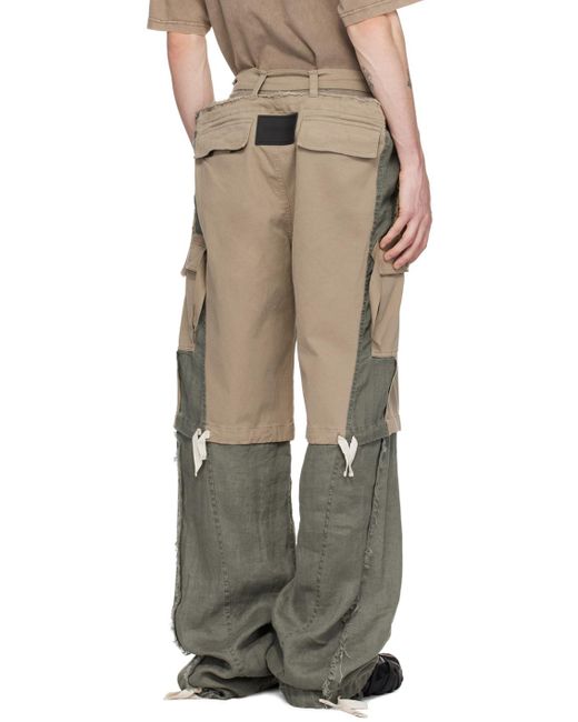 OTTOLINGER Natural Khaki Baggy Cargo Pants for men