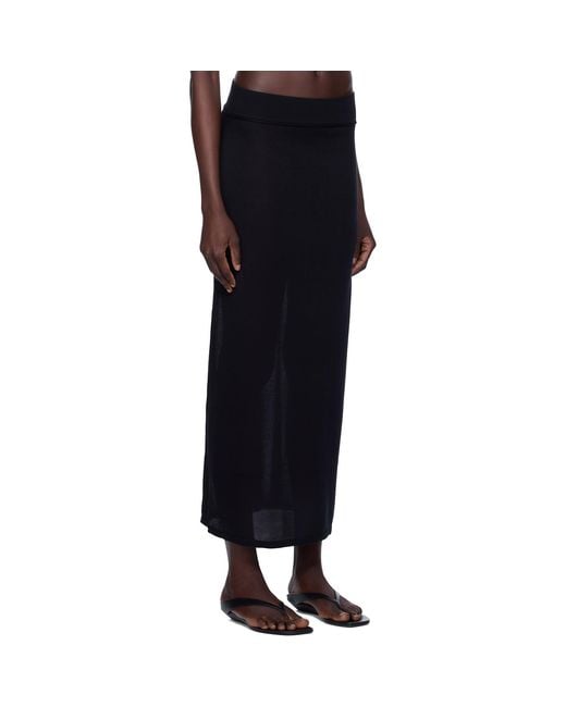 Totême Black Knit Maxi Skirt