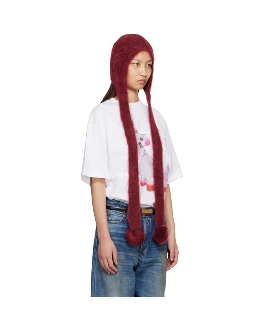 Acne Multicolor Mohair Earflap Hood