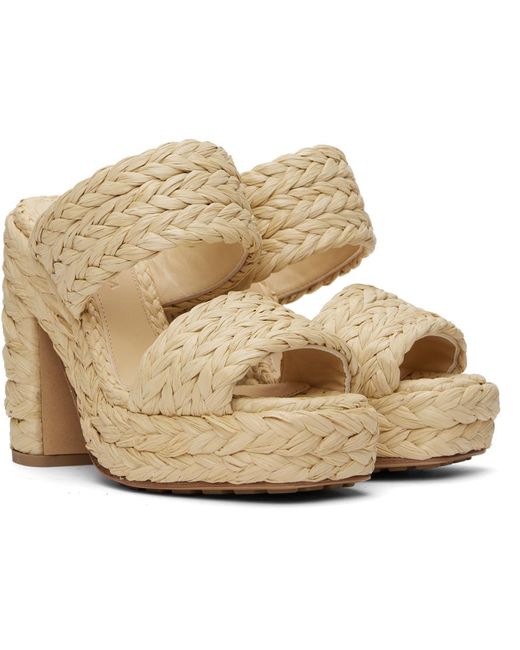 Bottega Veneta Metallic Beige Canalazzo Sandals