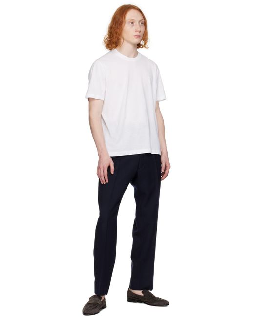 Brioni White Embroidered T-shirt for men