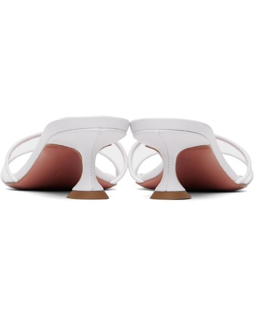 AMINA MUADDI White Andreea Glass Slipper 45 Heeled Sandals
