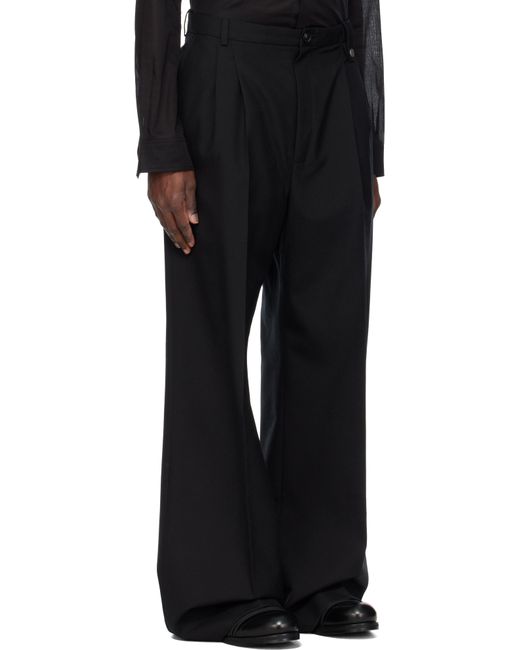 Egonlab Black Pleated Trousers for men