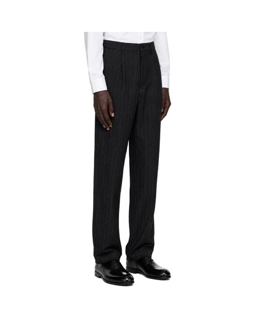 Junya Watanabe Black Striped Trousers for men
