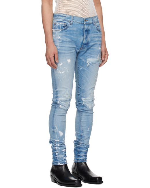 Jean Mx1 Bleu En Denim À Éclaboussures De Peinture Amiri pour homme en coloris Blue