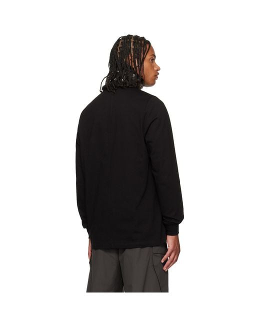 Rick Owens Black Concordians Short Crewneck Ls T-Shirt for men
