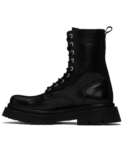AMI Black Calfskin Boots for men