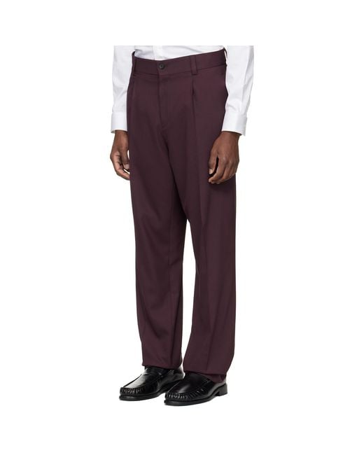 HUGO Black Burgundy Two-Piece Modern-Fit Stretch Twill Suit for men
