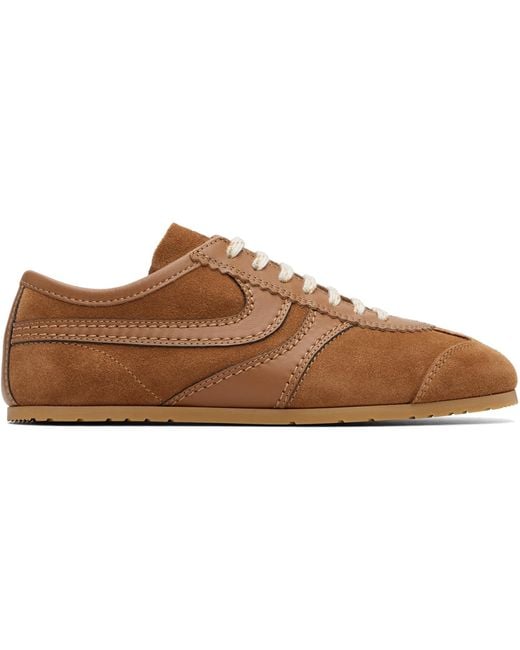 Dries Van Noten Brown Tan Suede Sneakers