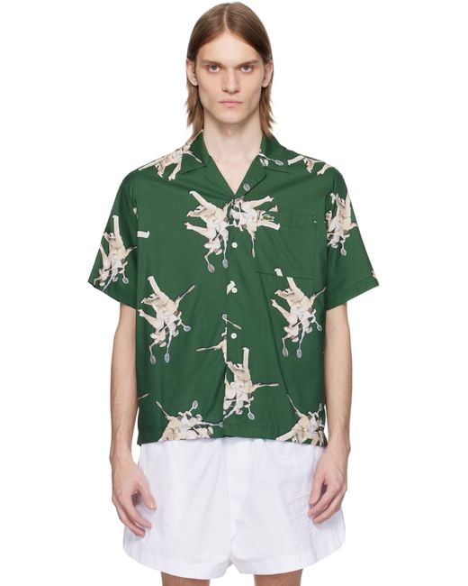 Lacoste Green Relaxed Fit René Print Shirt for men