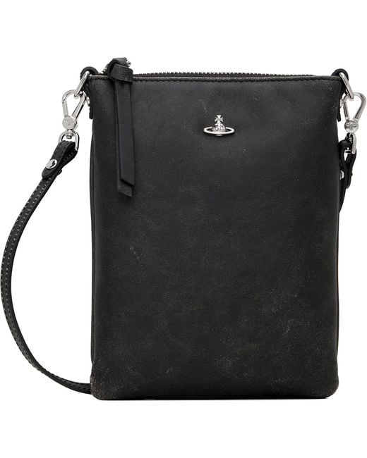 Vivienne Westwood Black Slim Squire Crossbody Pouch for men