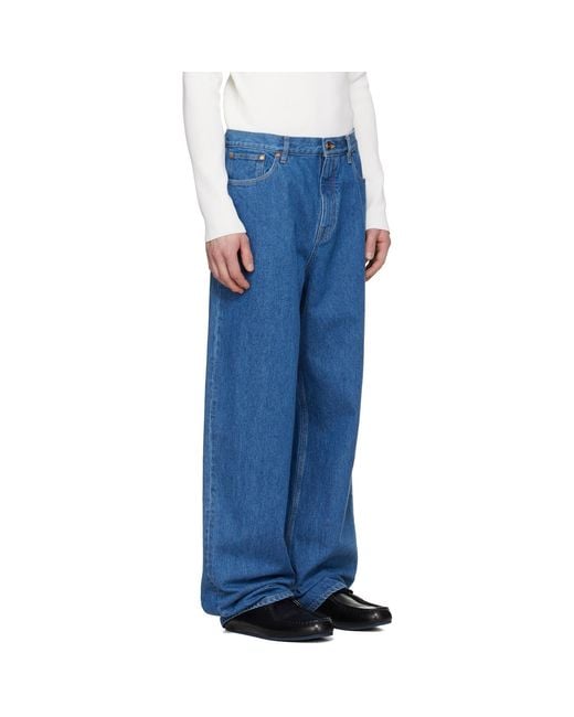 Jil Sander Blue Faded Jeans for men
