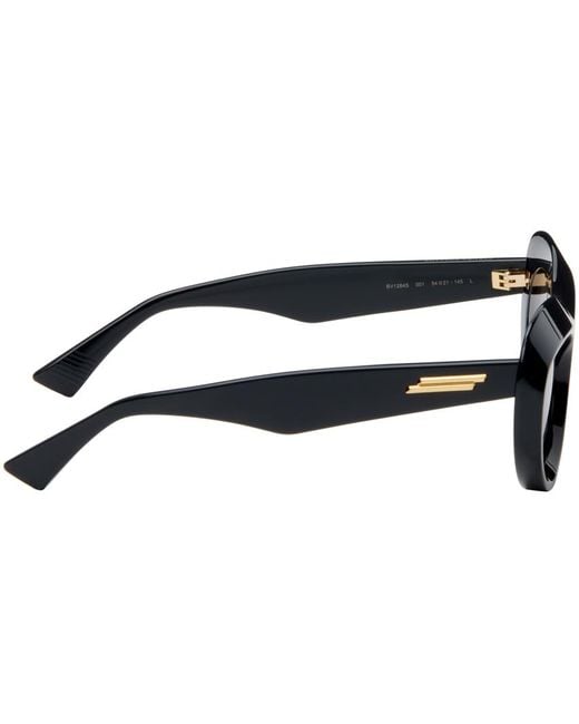 Bottega Veneta Black Oval Sunglasses for men