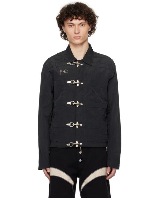 THUG CLUB Black Scarred Bio Soldier Jacket for men
