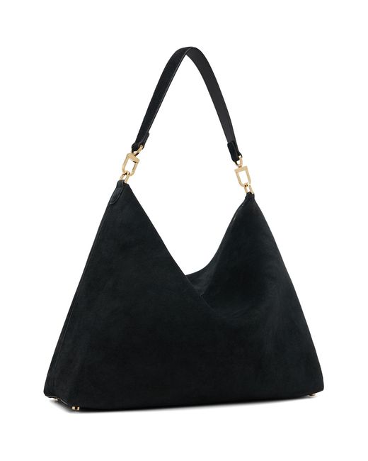 Totême Black Medium Bevel Suede Bag