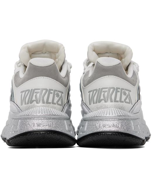 Versace Black White & Silver Trigreca Sneakers