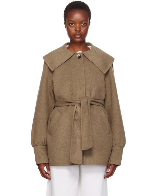 Ganni Brown Relaxed-fit Coat