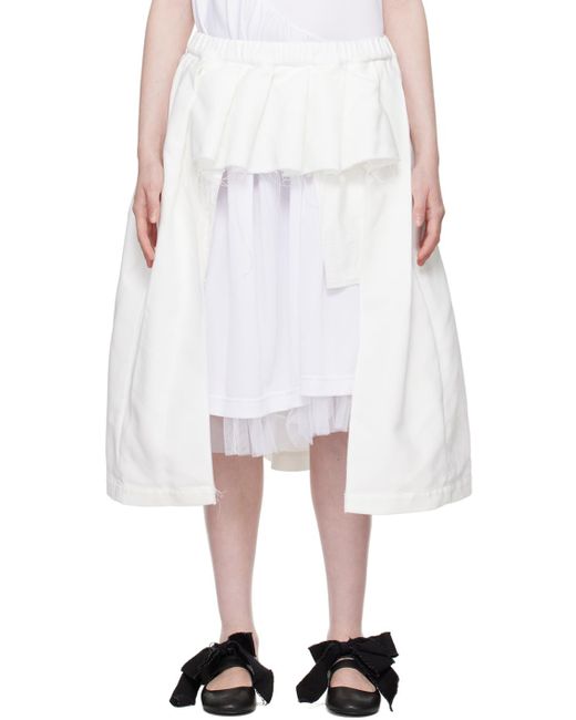 COMME DES GARÇON BLACK White Comme Des Garçons Cutout Miniskirt