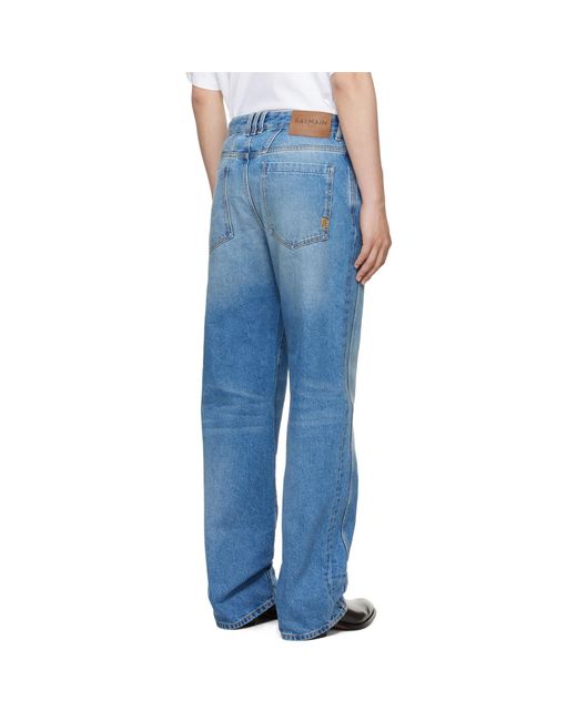 Balmain Blue Loose Jeans for men
