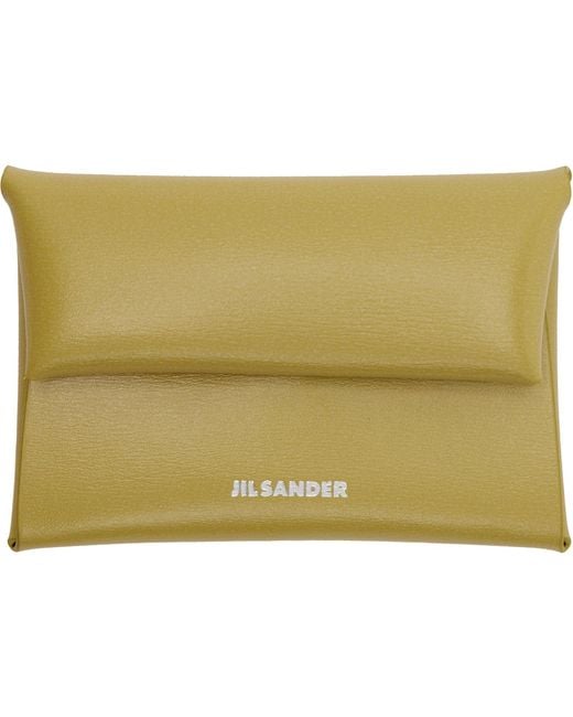 Jil Sander Green Folded Coin Pouch