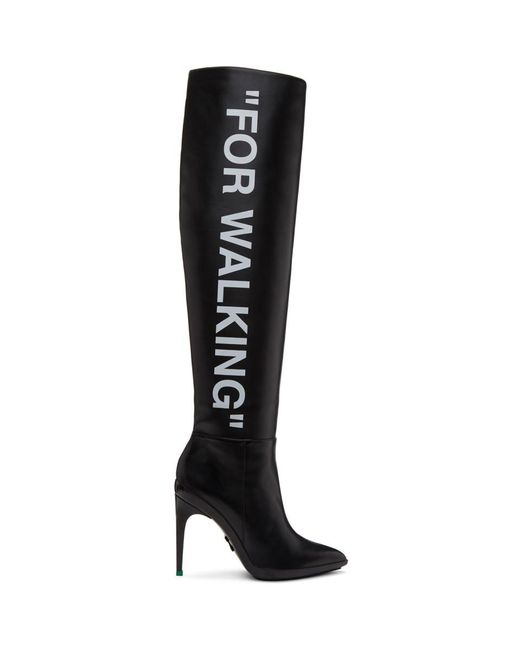 Off-White c/o Virgil Abloh Black For Walking Knee High Boots